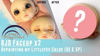 BJD Faceup x2: Repainting my Littlefee Chloe faceplates