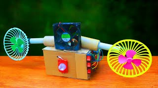 1 item made of cardboard 2 DC motor 1 cooling fan