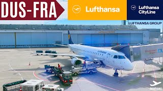 LUFTHANSA CITYLINE | DÜSSELDORF - FRANKFURT | EMBRAER 190 | EMERGENCY EXIT | CORONA-TRIPREPORT 4K