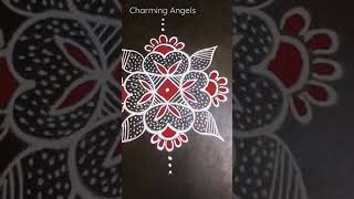 Attractive and creative freehand rangoli