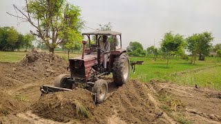 Fiat 640 Tractor Stunt | Fiat Tractor Stunt With front Blade | Old Tractor Stunt Loaded Trolley 4k