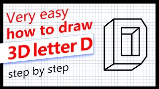 How to draw a 3D letter D  easy for beginners  drawing 3D letter D