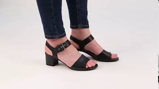 Gabor Brace Black Leather Womens Buckle Fastening Sandals