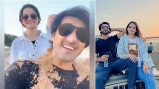 Minal Khan and Ahsan Mohsin Having Fun At Beach