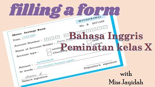 FILLING A FORM II BAHASA INGGRIS PEMINATAN KELAS 10