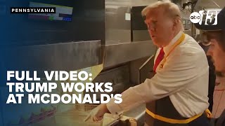 Trump working at McDonald's fry counter and drive thru while campaigning in Pennsylvania: FULL VIDEO