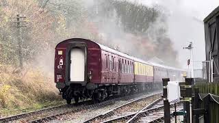 Betton Grange pulling a Santa train out of Shackerstone station in Leicestershire December 24.