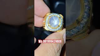 Milky sapphire srilanka 13,50crt ring perak handmade | Nila geni | gemstone | Batu permata