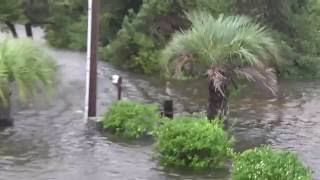 Hurricane Matthew flooding Oak Island NC right now.