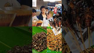 😋வாழை இலை பூச்சி விருந்து🤩 in Thailand ||Thailand Street food #thailand #streetfood#shorts