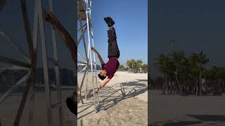 How to do human flag , #humanflag tutorial/variation , #body ￼#shorts #yoga #balance #strength