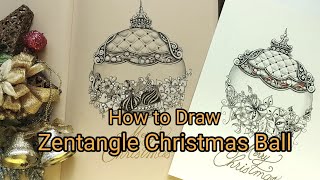 How to draw Zentangle Christmas Ball#Ornament#젠탱글#크리스마스볼