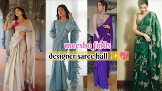 Meesho viral designer saree hall ✨💖💜 #saree #sareefashion #meeshofinds #sareecollection #youtube