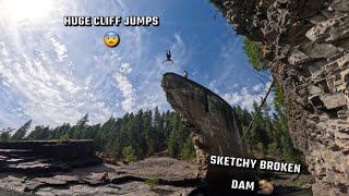 Jumping INSANE Abandoned Dam | Montana