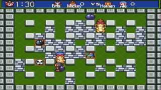 Super Bomberman 5 - Partida Multijugador de 4 Jugadores Humanos - Hernan y Ale VS Mickey y Ema