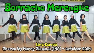 Borracho Merengue Line Dance - Choreo @harrysamana2522 - by Erma Class