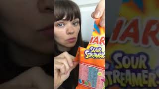 ASMR 🙀🍬 HARIBO SOUR STREAMERS ZING pt. 2 THE OPENING PLASTIC SOUNDS SATISFYING SUNNY #shorts