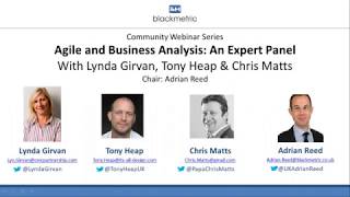 Webinar: Agile and Business Analysis: An Expert Panel with Lynda Girvan, Chris Matts & Tony Heap