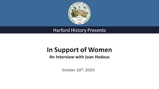 In Support of Women: An Interview with Joan Hodous