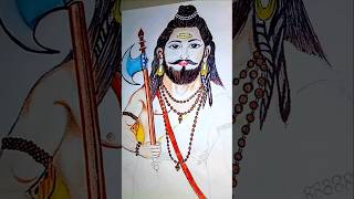 Parshuram and Shree Ram Drawing with pencil colors 😍 #shreeram #parshuram #viral #shorts #ytshorts