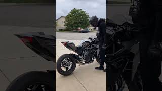 kawazaki ninja h2r cold startup 💥🥵#shortvideo #youtube #viralvideo