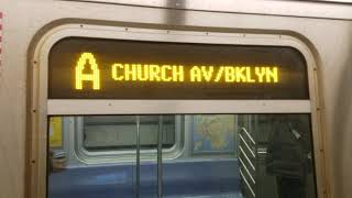 MTA NYCT: R160 A to Church Av destination sign