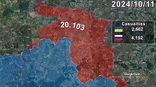 Ukraine Invasion of Russia: Kursk Attack – Every Day [Sep 15 - Oct 18] using Google Earth