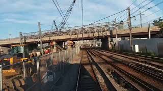 LIRR train Budd M3 Front View to Penn Station Part 2 with some Amtrak trains in mix