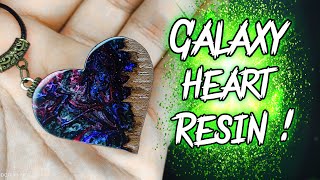 Galaxy heart With  wood + Resin Epoxy