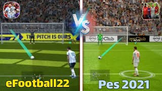 مقایسه بین pes 2021 با eFootball22🥶کدوم بهتره🤔پک باز کردن pes 2021😭