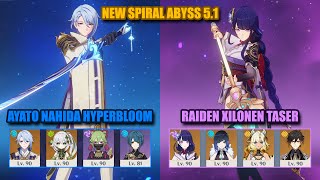 Ayato Nahida Hyperbloom & Raiden Xilonen Taser Double Geo | Spiral Abyss 5.1 | Genshin Impact