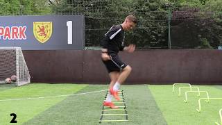 12 Football Training Warm Up Drills using Speed & Agility Ladder