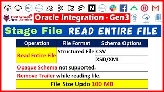 44. Stage File Read entire file | How to read file in oic | Stage file in oic | OIC tutorials