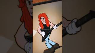 How to draw Dave Mustaine of Megadeth in 1930s rubberhose cartoon style #metal #cuphead #metallica