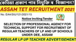 #ASSAM_TET_2021 RECRUITMENT ADVERTISEMENT WHEN PUBLISHED DATE  ANNOUNCED REGULAR LP UP@GyanTool