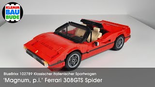 BlueBrixx 102789 Klassischer italienischer Sportwagen, Magnum Ferrari 308 GTS – mod., Prints & Chrom