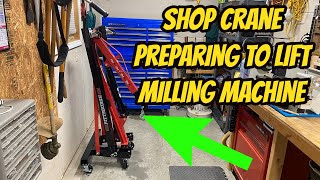 Pittsburg Foldable 1 Ton Shop Crane for Heavy Equipment - Back Saver, Preparing for Milling Machine