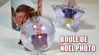 Boule de noël avec personnalisation photo