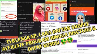 TERLENGKAP Cara Daftar Shopee Affiliates Program Hingga Dapat Cuan || Buruan Daftar Sekarang Juga