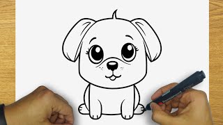 HOW TO DRAW DOG | STEP BY STEP | DARWING CUTE DOG EASY