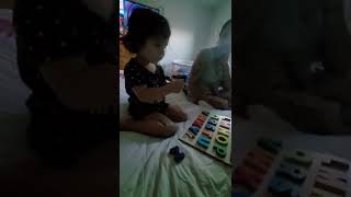 my daughter learning her alphabet