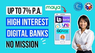 Top 6 High Interest Digital Banks in the Philippines / No Mission Interest Rates