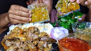 Mukbang chicken liver with spicy king chilli 🔥| Northeast India.