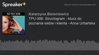 podcast Tuż przy uchu TPU 006: Structogram - klucz do poznania siebie i klienta - Anna Urbańska