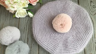 БЕРЕТ ПЛАТОЧНОЙ ВЯЗКОЙ "FLUFFY RABBIT" KNITTED HAT