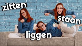 Learn ALL DIFFERENT WAYS to use the verbs ZITTEN, STAAN & LIGGEN (NT2 - A2/B1)