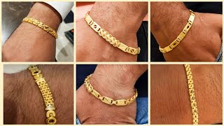 Latest trendy gold men's bracelet designs collection 2024 | new model gold men's bracelet designs