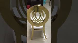 Which stainless steel dining chair is cheaper？High quality gold stainless steel party dining chair