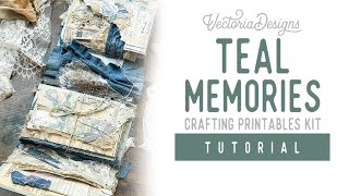 Teal Memories | Lapbook | Junk Journal TUTORIAL | Crafting Printables Kit