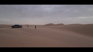 The morning after sleeping in our vehicle in the Sahara Desert of Tiris Zemmour Region, Mauritania.